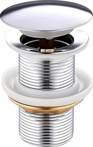 Донний клапан Perla нажимний 1/4 Click-Clack латунь НЕРЖАВІЮЧА СТАЛЬ с переливом PSA2202 PSA2202 фото