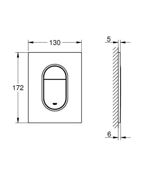 Grohe Панель смыва для скрытого бачка GROHE Arena Cosmopolitan S (37624DC0) 37624DC0 фото