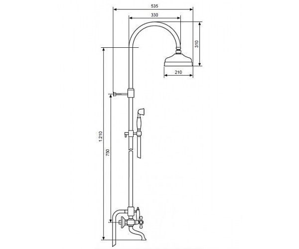 Смеситель EMMEVI DECO classic для ванной/колонна хром CR1261181 BR1261181 фото