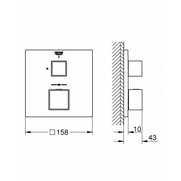 Grohe Grohtherm Cube Термостатичний змішувач для душу на 1 вихід (24153000) 24153000 фото