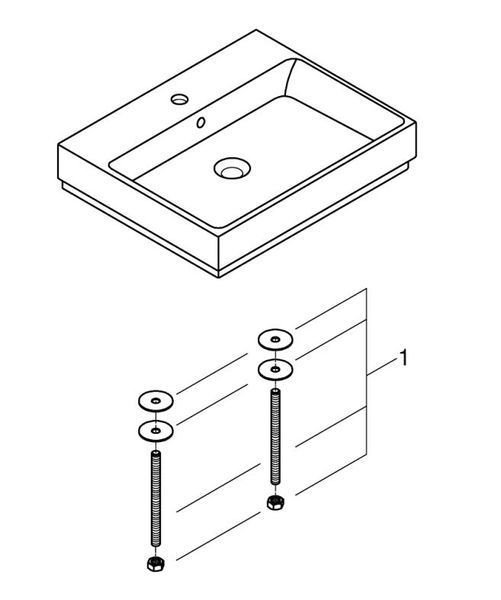 Grohe Cube Ceramic Раковина для стільниці накладна 600х490 мм (3947700H) 3947700H фото