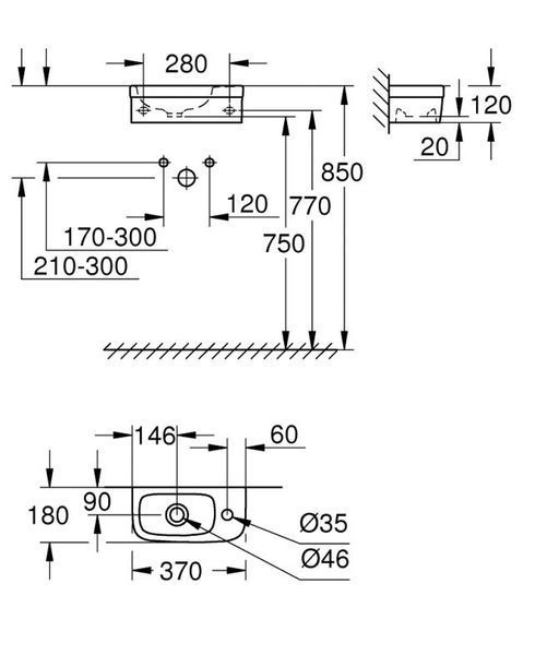 Grohe Euro Ceramic Міні-рукомийник 37см (39327000) 39327000 фото