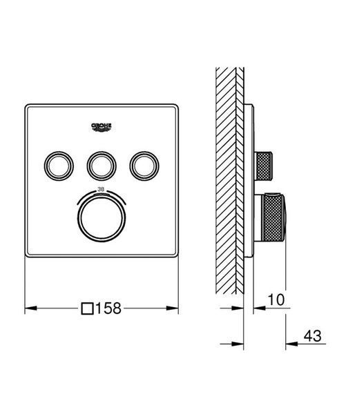 Grohe Grohtherm SmartControl Термостат для встраиваемого монтажа на 3 выхода (29126000) 29126000 фото