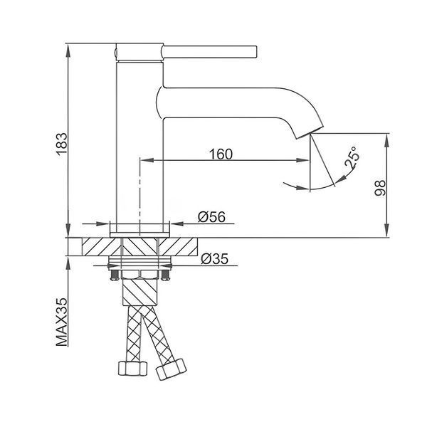 Смеситель для раковины GAPPO G1006-6, черный 1046755 фото