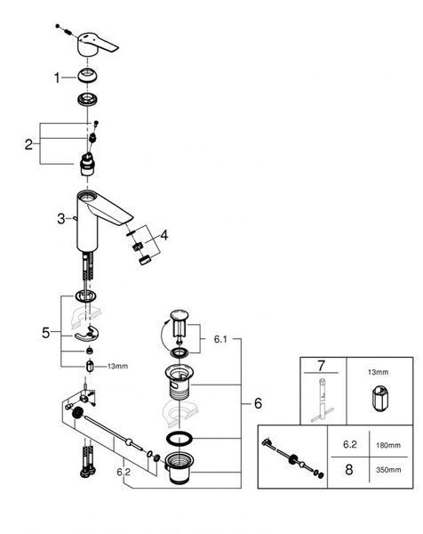 Grohe QuickFix Start Одноважільний змішувач для раковини M-Size (23552002) 23552002 фото
