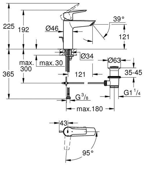 Grohe QuickFix Start Одноважільний змішувач для раковини M-Size (23552002) 23552002 фото