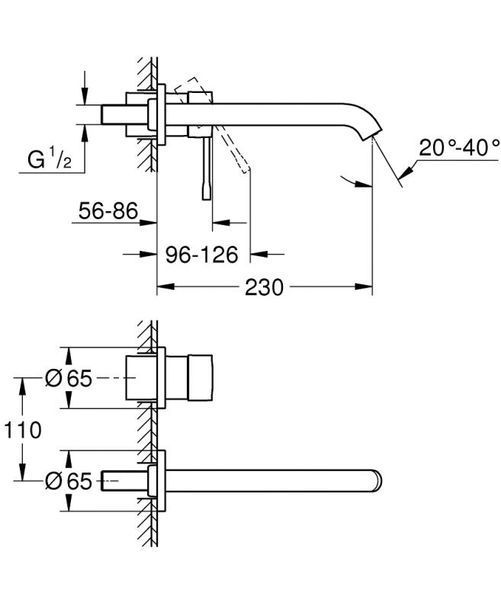 Grohe Essence Змішувач для раковини на 2 отвори L-Size (29193001) 29193001 фото