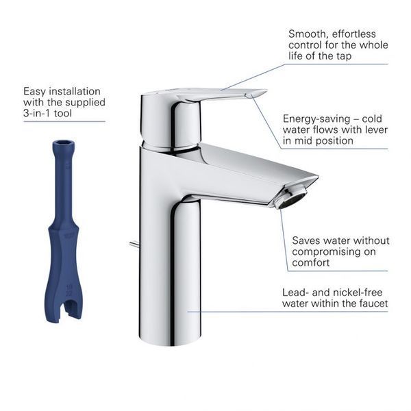 Grohe QuickFix Start Одноважільний змішувач для раковини M-Size (23552002) 23552002 фото