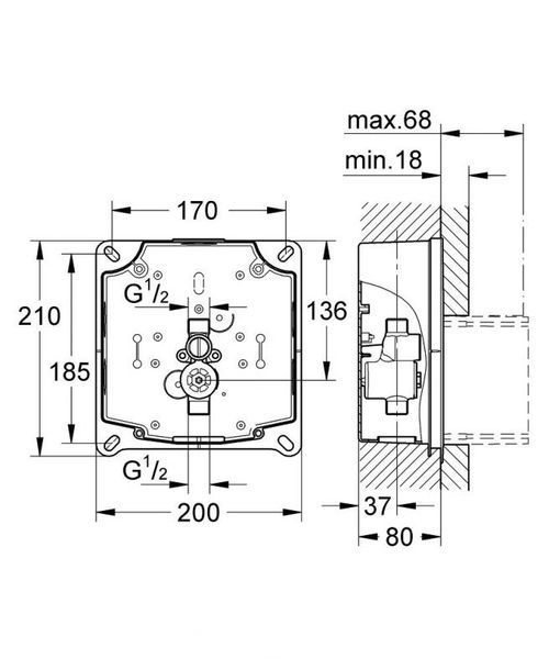 Grohe Rapido UMB Внутренний блок для писсуара (38787000) 38787000 фото