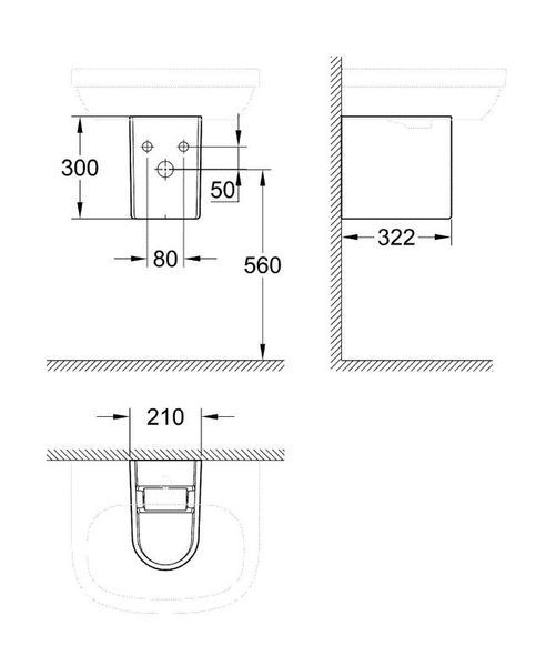 Grohe Полупьедестал для раковины Euro Ceramic (39201000) 39201000 фото