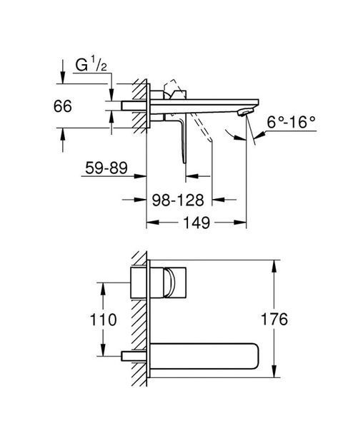 Grohe Lineare Змішувач для раковини на 2 отвори M-Size (19409001) 19409001 фото