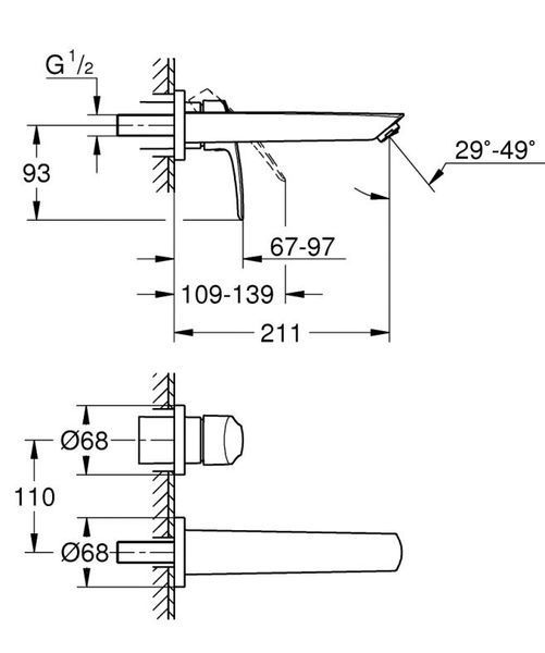 Grohe Eurosmart Змішувач для раковини на 2 отвори M-Size (293382433) 293382433 фото