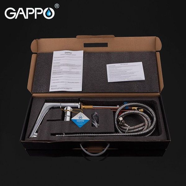 Смеситель для кухни GAPPO G1299 с выдвижным изливом, хром 1037419 фото
