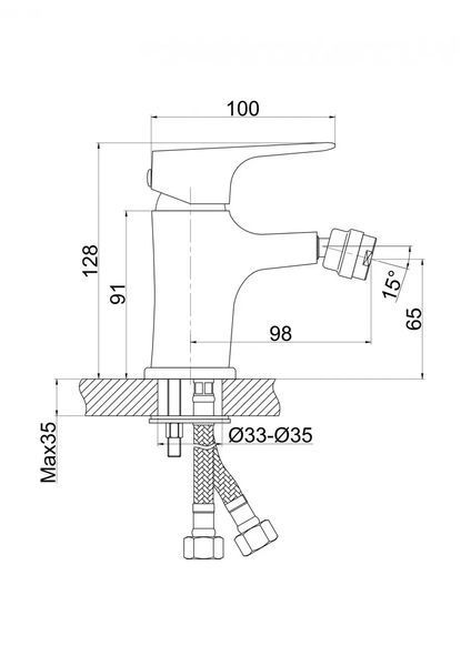 Змішувач для біде PERLA Split хром PSH406 PSH406 фото