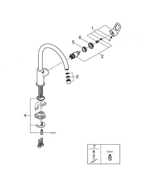 Grohe BauLoop Одноважільний змішувач для мийки (31368000) 31368000 фото