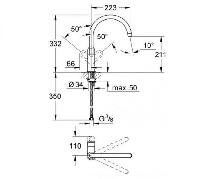 Grohe BauLoop Одноважільний змішувач для мийки (31368000) 31368000 фото