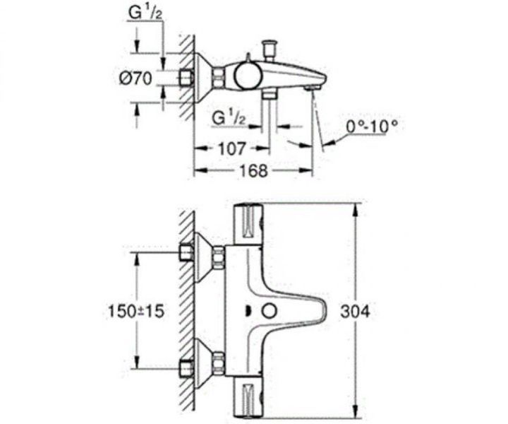Grohe Grohtherm 800 Термостат для ванни з регулюємим аератором (34576000) 34576000 фото