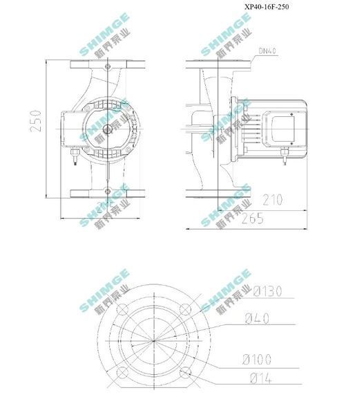 Циркуляційний насос SHIMGE XP40-16F-250, фланець, Qmax 250л/хв, 1,0 кВт 1042370 фото