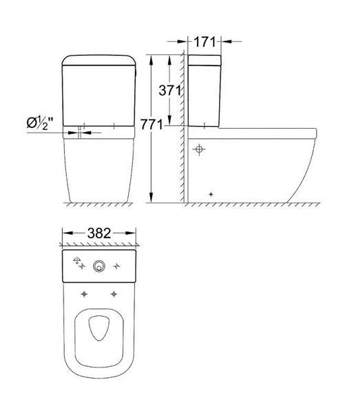 Grohe Euro Ceramic Змивний бачок для унітазу, підводка знизу (39332000) 39332000 фото