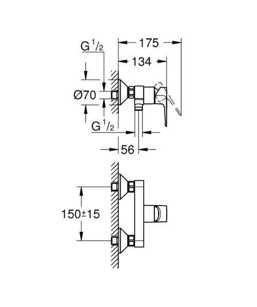 Grohe BauLoop New Одноважільний змішувач для душа (23634001) 23634001 фото
