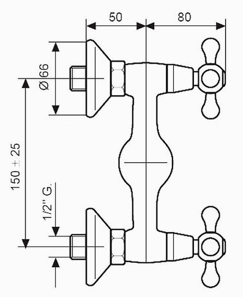 Смеситель EMMEVI DECO classic для душа хром б/акс CR12002 CR12002 фото