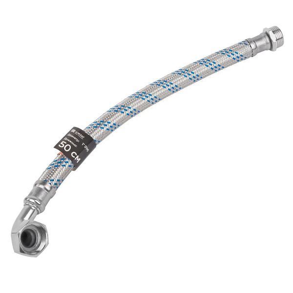 Шланг антивібраційний кутовий WEZER, 50 см, &Oslash;1"&times;1" 1057279 фото