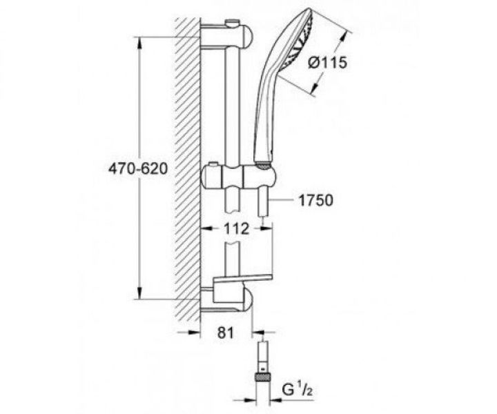 Grohe Euphoria 110 Mono Душевой гарнитур, 1 режим струи (27266001) 27266001 фото