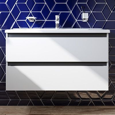 Тумба з раковиною, підвісна, 100 см, 2 ящика AM.PM M85-FHX1002-WC1002WG38 X-Joy M85-FHX1002-WC1002WG38 фото