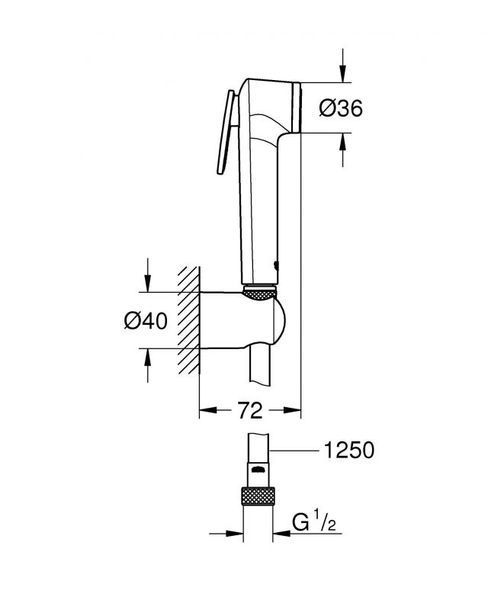 Grohe Tempesta-F Trigger Spray 30 Душовий набір, 1 режим струменю (1025302431) 1025302431 фото