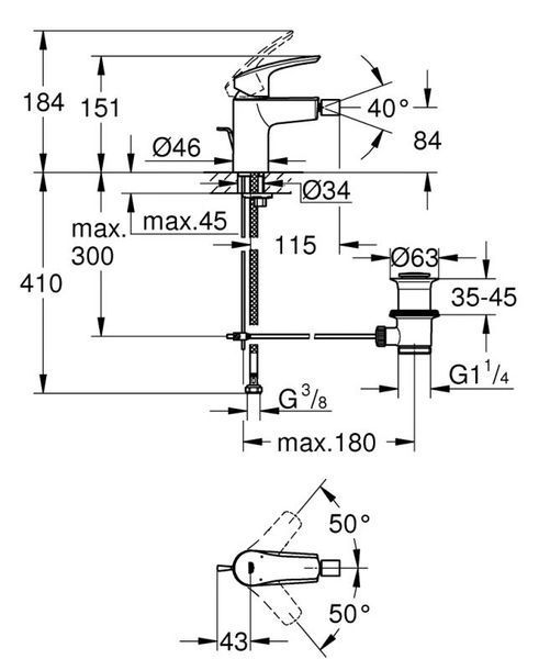 Grohe Eurosmart Одноважільний змішувач для біде S-Size (329292433) 329292433 фото