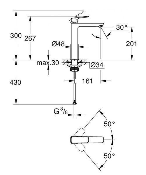 Grohe Cubeo Одноважільний змішувач для раковини XL-розміру (1017292430) 1017292430 фото