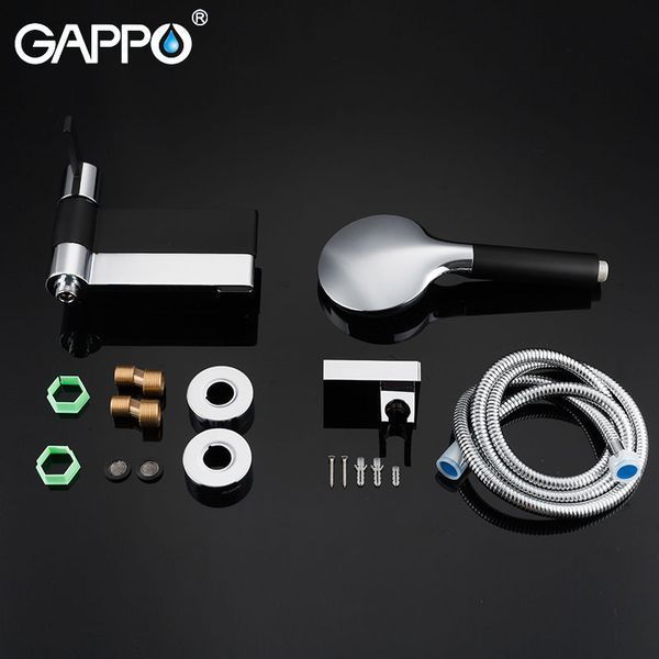 Змішувач для ванни GAPPO G3281, чорний хром 1034041 фото