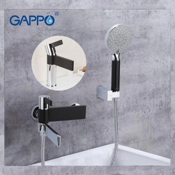 Змішувач для ванни GAPPO G3281, чорний хром 1034041 фото