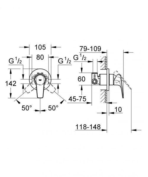 Grohe BauFlow Одноважільний змішувач для душу (29046000) 29046000 фото