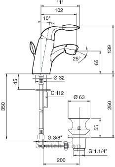 Смеситель EMMEVI TRILLY для биде синий CBL51004 CRO51004 фото