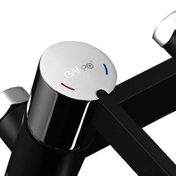 Змішувач для ванни GAPPO G3281, чорний хром 1034041 фото