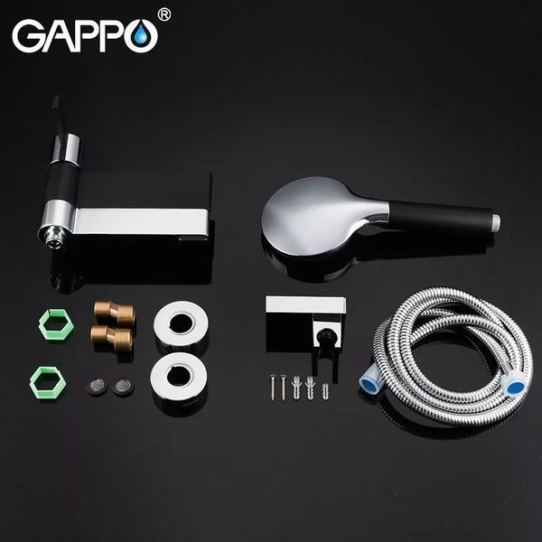 Змішувач для ванни GAPPO G3281, чорний хром 1034041 фото