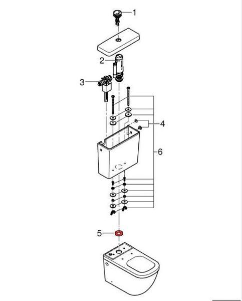 Grohe Ущільнююче кільце між бачком та унітазом (49021000) 49021000 фото