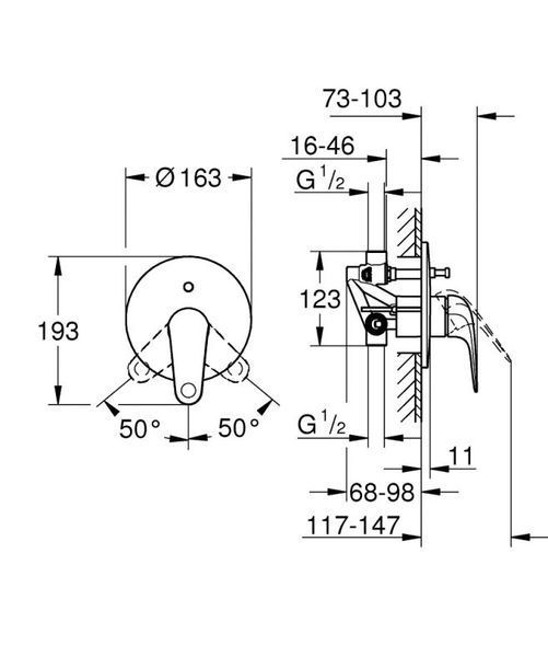 Grohe Euroeco Смеситель однорычажный для ванны (32747001) 32747001 фото