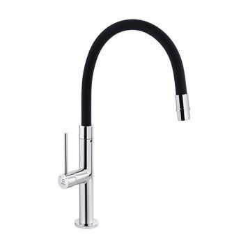 Смеситель для кухни Perla Larry з гибким изливом хром/черный (PSH2502) PSH2502 фото