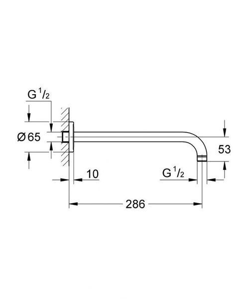 Grohe Rainshower Душовий кронштейн 286 мм (28576000) 28576000 фото