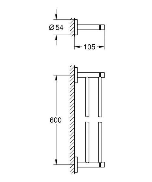Grohe Essentials Держатель полотенца, двойной (1024732430) 1024732430 фото