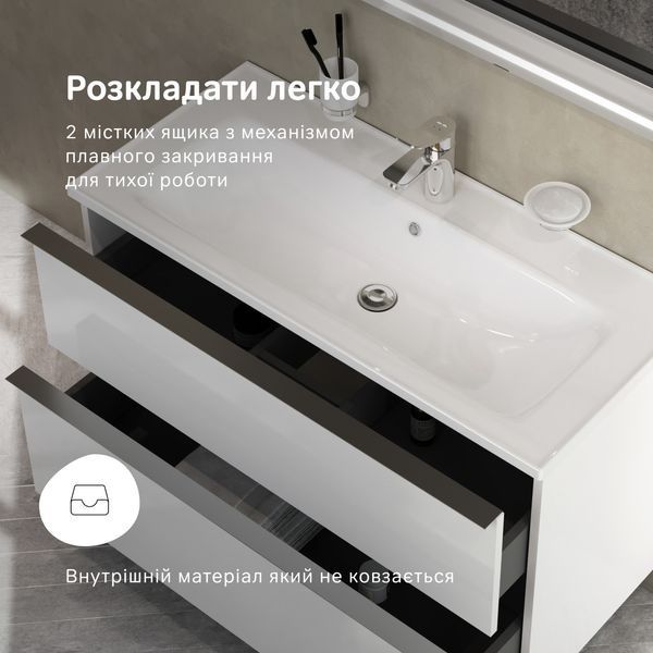 База з раковиною, підвісна, 100 см, 2 ящики AM.PM X-Joy S MTA-FHX1002WG-WCC1002WG MTA-FHX1002WG-WCC1002WG фото