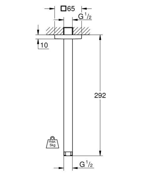 Grohe Rainshower Потолочный душевой кронштейн 292 мм (27484000) 27484000 фото