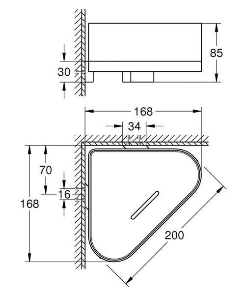 Grohe Selection Поличка для душу, кутова, з тримачем (41038AL0) 41038AL0 фото