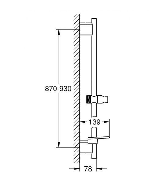 Grohe Rainshower SmartActive Душова штанга, 900 мм (22125KF0) 22125KF0 фото