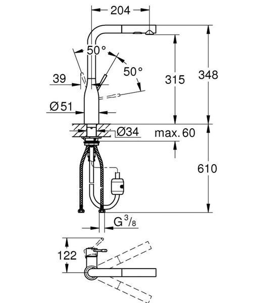 Grohe Essence Одноважільний змішувач для мийки (30270GL0) 30270GL0 фото