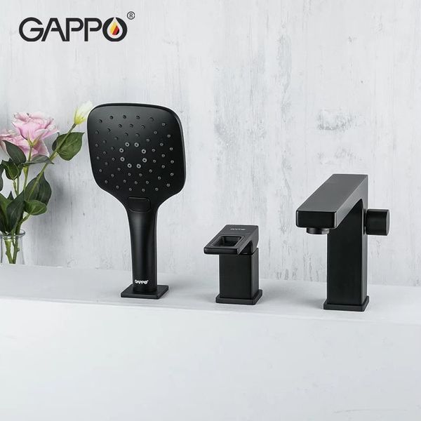 Змішувач для ванни на борт GAPPO G1117-6, чорний 1041635 фото