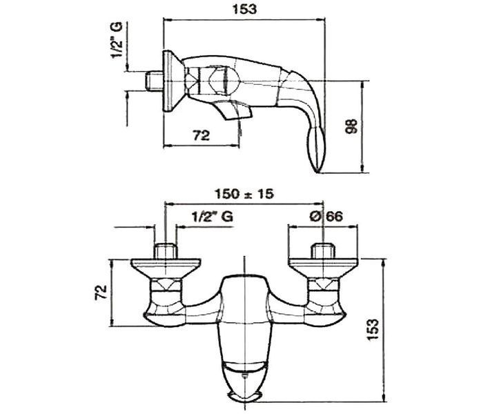 Смеситель EMMEVI TRILLY для душа б/акс синий CBL51002 CV51002 фото