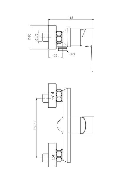 Змішувач для душа PERLA "Harry" PBZ6105 PBZ6105 фото